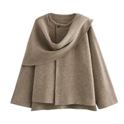 Plush winter coat for women, asymmetrical.