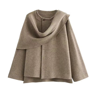 Plush winter coat for women, asymmetrical.