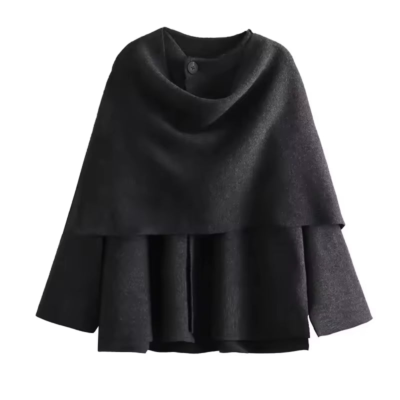 Plush winter coat for women, asymmetrical.