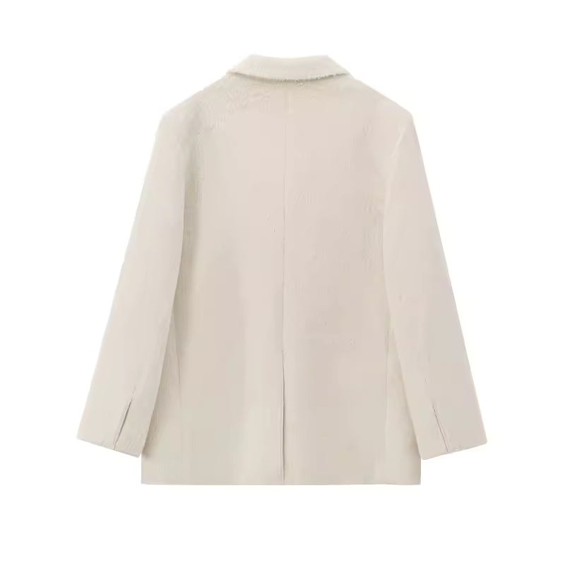 Faux Fur Women's Blazers Fashion Outerwear Plain Long Blazer Women's Long Sleeve New Coats and Jackets for Women